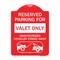 Signmission Reserved Parking Valet Only Unauthorized Vehicles Towed Away With Car Tow Graphic, RW-1824-23141 A-DES-RW-1824-23141 - alternate 1